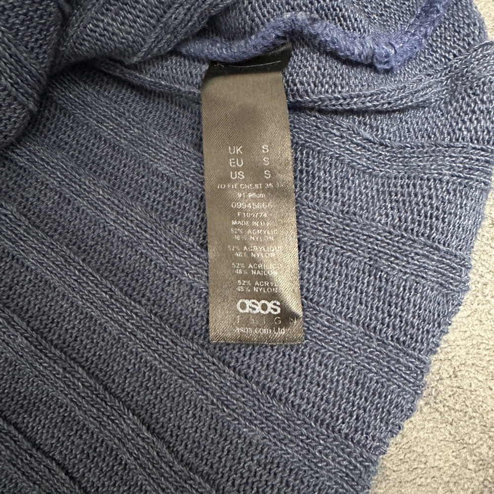 ASOS Navy Ribbed Knit Top - Picture 4 of 5